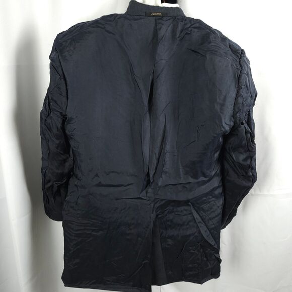 Hart Schaffner Marx Mens 40R Navy Blue Plaid Wool 2-Button Sports Coat Blazer - Picture 6 of 9